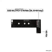 Адаптер-переходник для установки SSD M.2 2230-2280 PCI-E NVMe (M, B+M key) в разъем 40 Pin на Mac mini A1347, Late 2014, черный, NFHK N-A1347