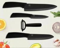 Ножи керамические набор HuoHou Nano Ceramic Knife HU0010 Black (3 ножа и овощечистка)