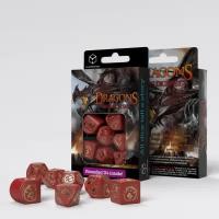 Набор кубиков Q-workshop Dragons Modern Dice Set Red & gold