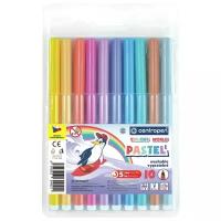 Фломастеры 10цв 2.0 мм Centropen 7550 TP Colour World Pastel, смываемые. европодвес 5199873