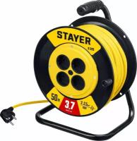 Силовой удлинитель на катушке STAYER ПВС 2х2.5 50м 3750Вт, S 225 55070-50