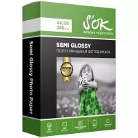 Бумага S'OK A6 Semi Glossy 260 г/м², 50 л, белая