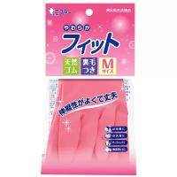 Перчатки хозяйственные резиновые средней толщины розовые М, WATTS