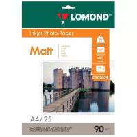 Фотобумага Матовая Lomond А4, 90 г/м2, 25 листов