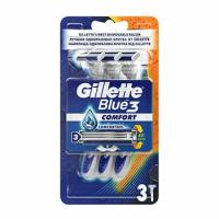 Бритвенный станок Gillette Blue3 Comfort одноразовый 3 лезвия, 3 шт