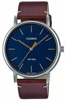 Наручные часы CASIO, серебряный, коричневый