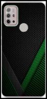Силиконовый чехол на Motorola Moto G30 / Моторола Мото G30 "Зеленый карбон"