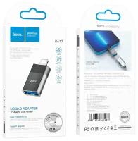 Адаптер Hoco UA17 для смартфонов, Lightning - Type-C, цвет черный, 1 шт