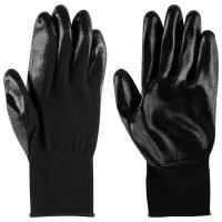Перчатки хозяйственные с покрытием ладонной части - нитрил эластичные, сверхпрочные. цвет черный