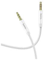 Кабель HOCO UPA19 Jack-3.5mm (TRS,male) на Jack-3.5mm (TRS,male) AUX, 2 метра белый, для Автомобильной стереосистемы, Телефона, Планшета, Колонки