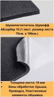 Шумопоглотитель Шумоff Absorber 10 / Шумопоглотитель Шумофф Абсорбер 10 (1 лист, размер листа 75см. х 100см.)