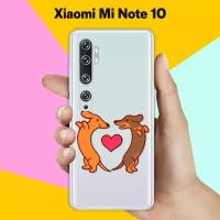 Силиконовый чехол на Xiaomi Mi Note 10 2 таксы / для Сяоми Ми Ноут 10