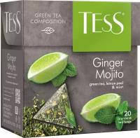 Чай TESS (Тесс) "Ginger Mojito", зеленый с ароматом мяты и лайма, 20 пирамидок по 1,8 г, 0788-12 2 уп