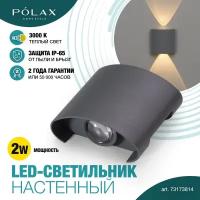 Светильник настенный уличный Polax 2w серый теплый/ Бра уличный/ Светильник светодиодный для дома/ LED светильник настенный/ Светильник для интерьера