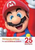 Пополнение счета Nintendo eShop на 25 USD ($) / Код активации Доллары / Подарочная карта Нинтендо Ешоп / Gift Card (США)