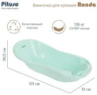 Детская ванна Pituso Ronda со сливом и термометром 101 см Мятный