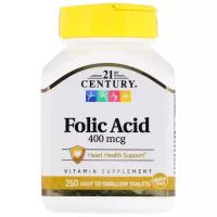 Фолиевая кислота 21st Century Folic Acid 400 мкг 250 таб