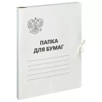 OfficeSpace Папка для бумаг с завязками Герб России A4, картон немелованный 300 г/м2, белый