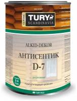 Пропитка для дерева с антисептиком тонирующая TURY D-7 Alkid-Dekor оттенок бесцветный, 0.8 л