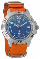 Мужские наручные часы Восток Командирские 431289-orange, нейлон, оранжевый