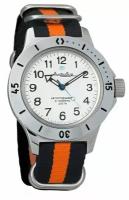 Мужские наручные часы Восток Амфибия 120813-black-orange, нейлон, оранжевый/черный