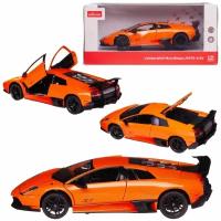 Машина металлическая 1:24 scale Lamborghini Murcielago LP670-4, цвет оранжевый, двери и багажник открываются