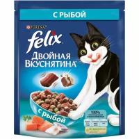 Сухой корм для кошек Felix Двойная вкуснятина, с рыбой (кусочки в соусе)