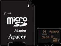 Apacer Карта памяти Apacer MicroSD HC 32 ГБ class 10 (с адаптером)