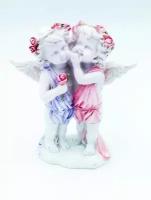 Сувенир статуэтка Ангел Пара на облаке в одежде 9см полимерная
