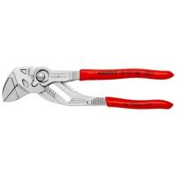 Клещи переставные - гаечный ключ Knipex KN-8603180SB, 40 мм (1 1/2"), 180 мм, хром, пластиковые рукоятки