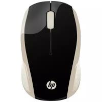 Беспроводная мышь HP 200, черный/золотистый