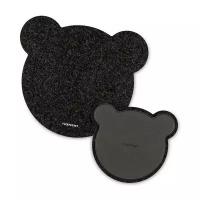 Коврик для мыши в комплекте с подставкой под кружку/горячее медведи Flexpocket черный