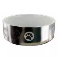 Миска для собак Trixie Ceramic Bowl M, размер 15см., серебряный / белый