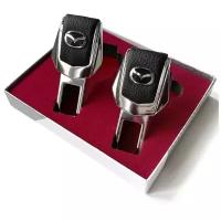 Заглушки ремней безопасности Honda (Хонда) Эко кожа, хромированный металл, в подарочной упаковке, 2 шт