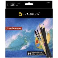 BRAUBERG Карандаши цветные акварельные Artist line 24 цвета (180570)