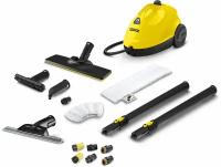 Пароочиститель для дома Karcher SC 2 EasyFix + аксессуары VELER: насадка для мойки окон, 4 пластиковые щёточки и 2 латунные