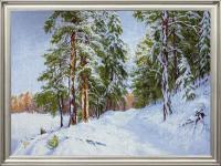 Картина гобеленовая, "Мороз", 74х50 см, художник - Басов Сергей. Тканный гобелен, в багете, Арт. БС-г3