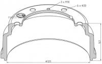 Барабан Тормозной PE Automotive арт. 036.415-00A