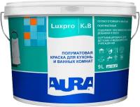 Краска акрилатная aura luxpro k&b база а для стен и потолков 9л белая, арт.4630042540309