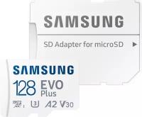 Карта памяти MicroSDXC 128Gb Samsung EVO Plus + SD адаптер (MB-MC128KA) (MB-MC128KA/RU)