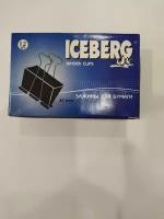 Зажим 41мм металлический Iceberg чёрный, на 200 листов, упаковка 12 шт