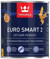 Интерьерная краска для стен и потолков Tikkurila Euro Smart 2 глубокоматовая 0.9 л