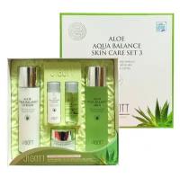 Jigott Набор для лица 3 предмета + 2 мини-версии с алоэ, ALOE AQUA BALANCE SKIN CARE SET3