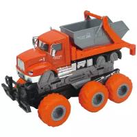 Мусоровоз Funky Toys Die-cast, с краш-эффектом, фрикционный, 6*6, оранжевый, 1:43 61089