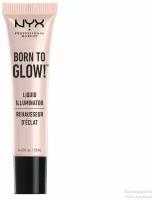 NYX Professional Makeup Хайлайтер для лица и тела. Тревел-формат "Born to Glow Liquid Illuminator", Sunbeam, сияющий, светло-розовый, 13 мл