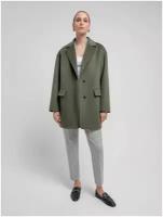 Пальто-пиджак Pompa демисезонное, шерсть, силуэт прямой, укороченное