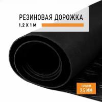 Резиновое покрытие 1,2х1 м "Шашечки" напольное в рулоне LEVMA "CH-4786277". Резиновая дорожка