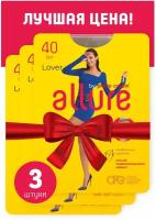 Колготки ALLURE Lover, 40 den, 3 шт., размер 4, бежевый