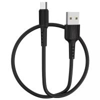 Кабель Borofone USB - microUSB Easy (BX16), 1 м, 1 шт, черный