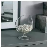 Стеклянная ваза-бокал декоративная интерьерная 20 см Подарок Праздник Сувенир 14 февраля 8 марта